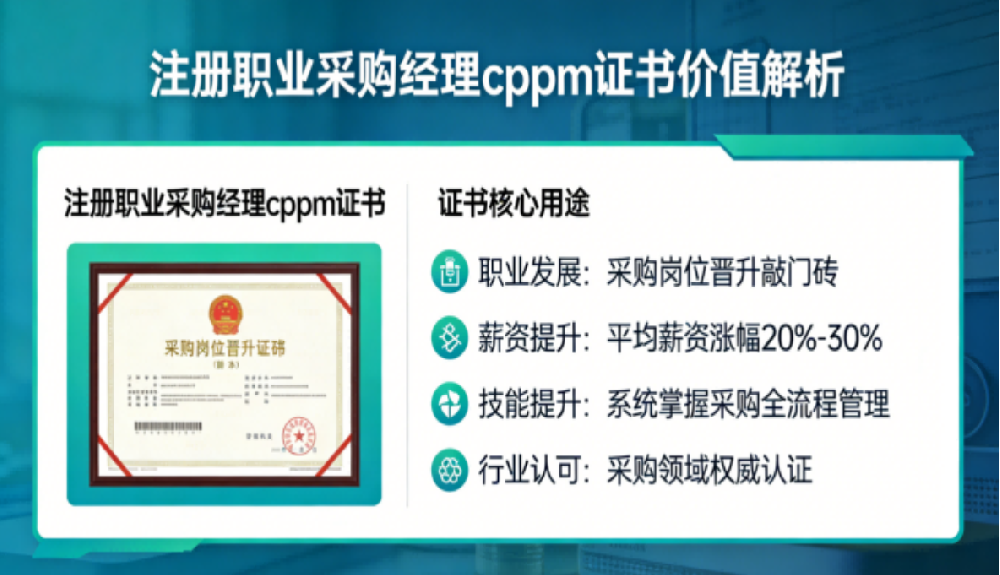 2026采购薪资与岗位升级行情解析｜手握CPPM证书，打破职场内卷实现高薪进阶